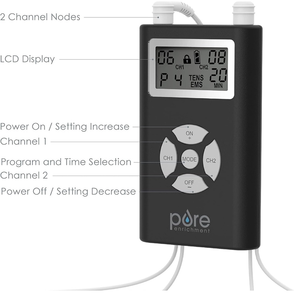 Pure Enrichment Deluxe EMS & TENS Combo Device - Black - Picture 6 of 10